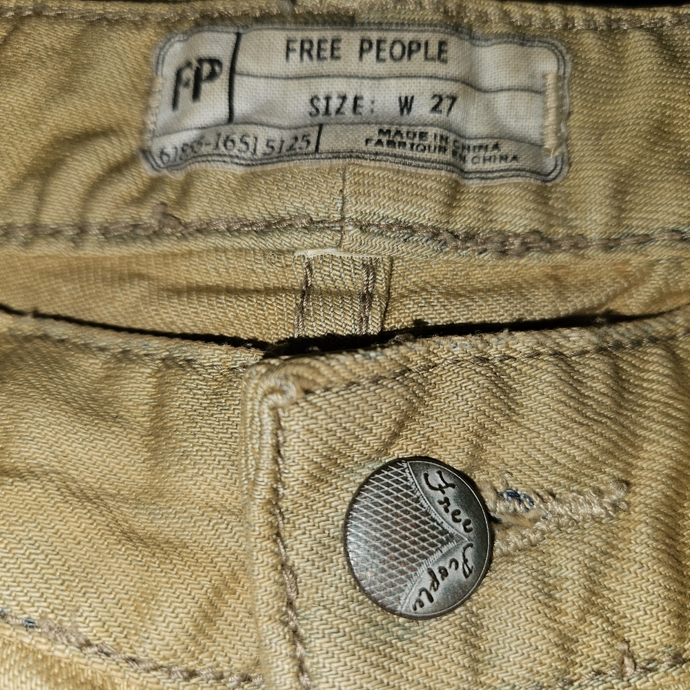 Free People Destroyed Camo Skinny Jean Size 27